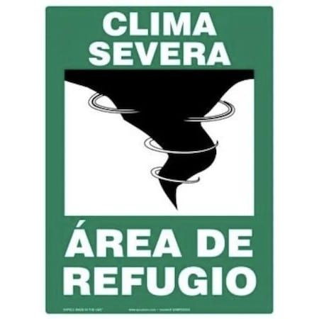 Accuform Severe Weather - Shelter Area, Aluminum, 10 in x 7 in, Mounting Holes SHMFEX541VA